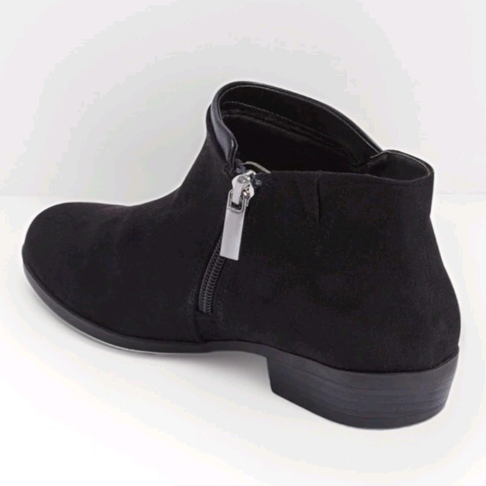 Comfortview Bexley Booties Women 8W Dark Brown Suede Side Zip Ankle Boots - Picture 3 of 10